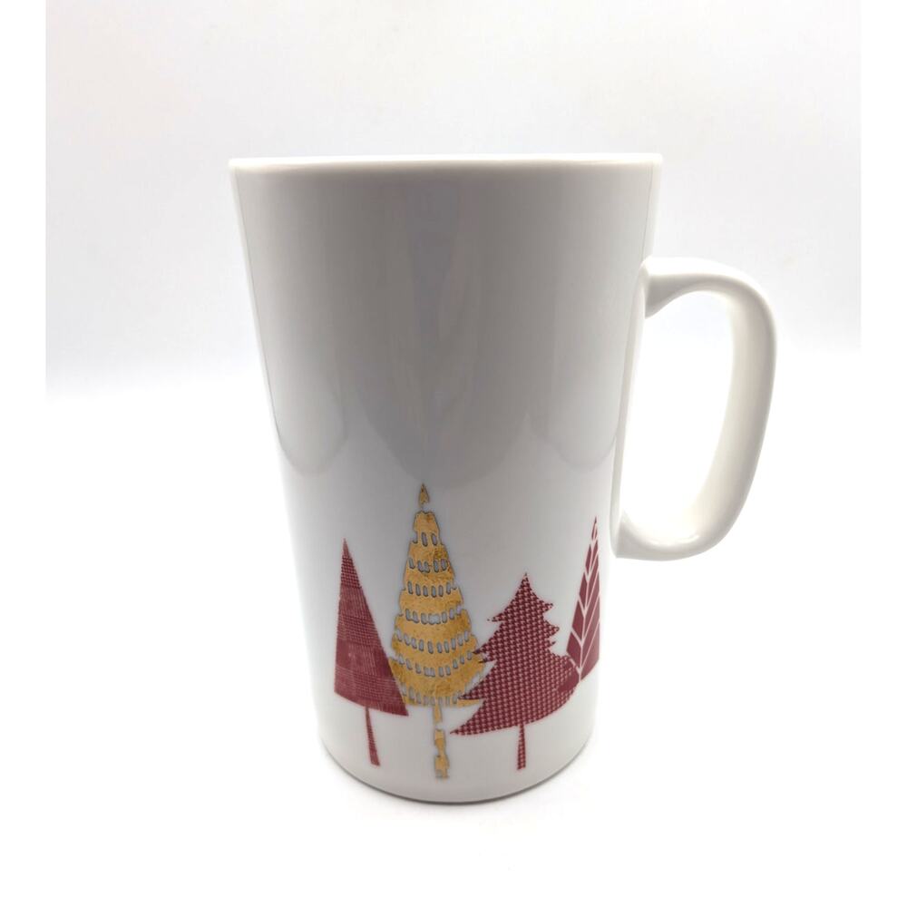 STARBUCKS 2017 Holiday Trees Coffee Mug 16oz White Ceramic Christmas Cup